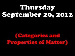 Thursday September 20, 2012