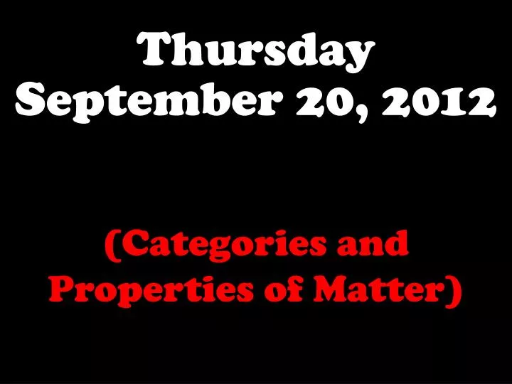 thursday september 20 2012