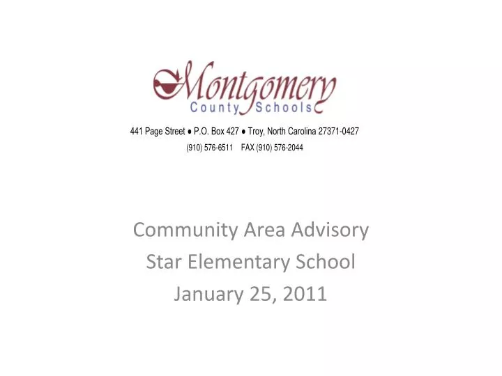 community area advisory star elementary school january 25 2011