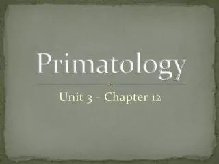 Primatology