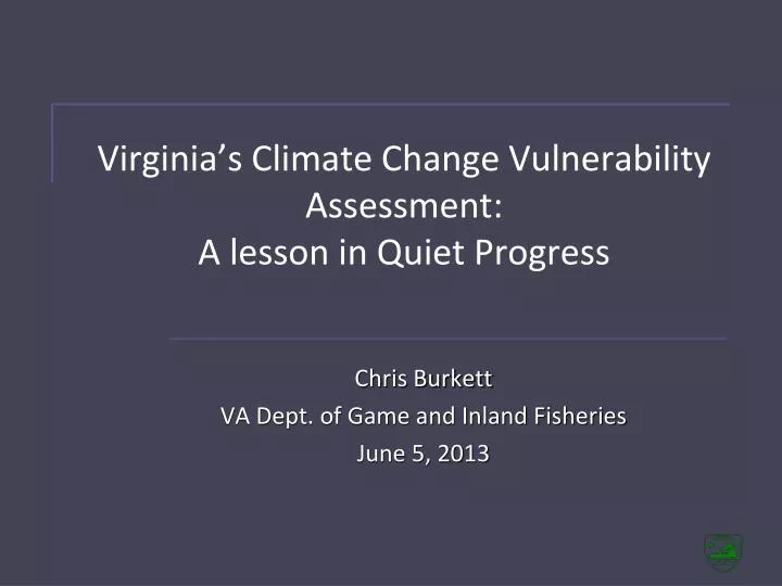 virginia s climate change vulnerability assessment a lesson in quiet progress