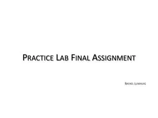 Practice Lab Final Assignment