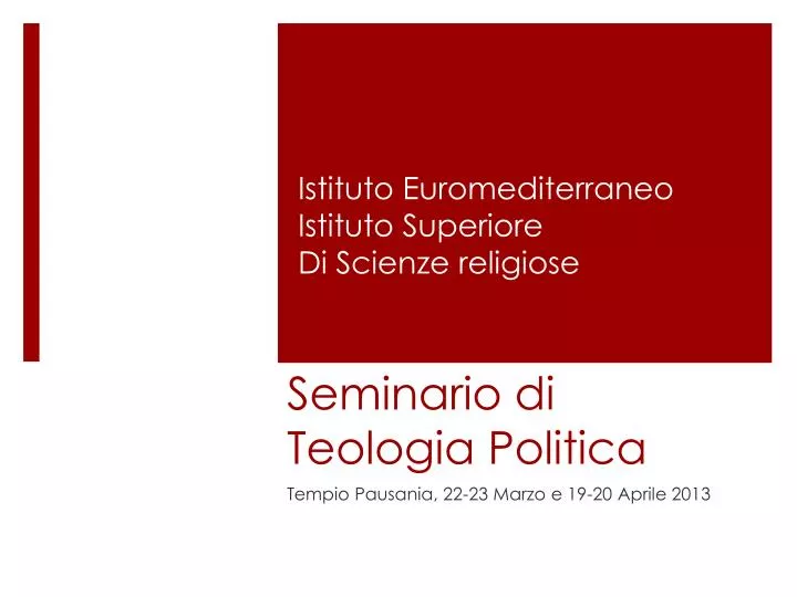 seminario di teologia politica