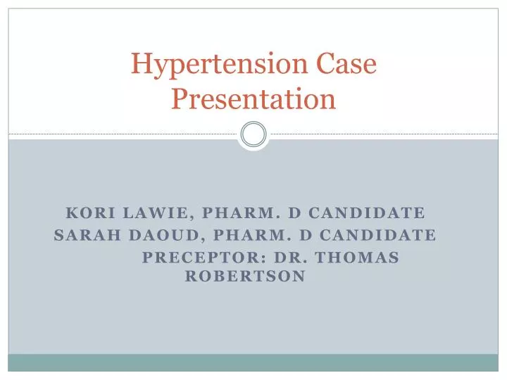 hypertension case presentation