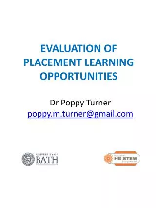 EVALUATION OF PLACEMENT LEARNING OPPORTUNITIES