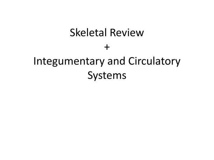 skeletal review integumentary and circulatory systems