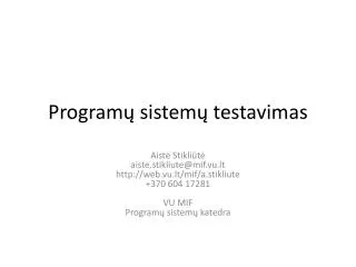 Program ų sistemų testavimas