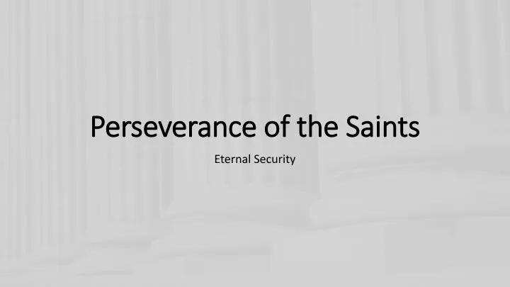 perseverance of the saints
