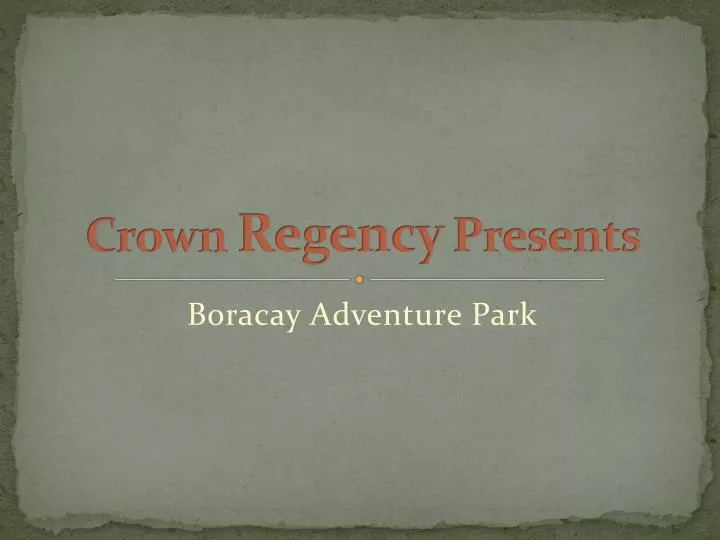 crown regency presents
