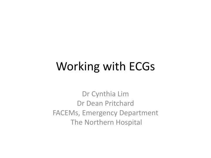 working with ecgs