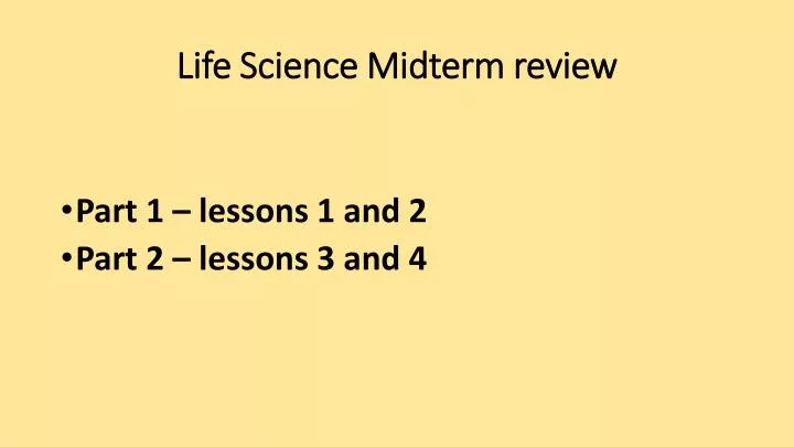 life science midterm review