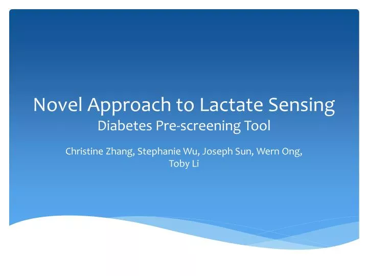 novel approach to lactate sensing diabetes pre screening tool