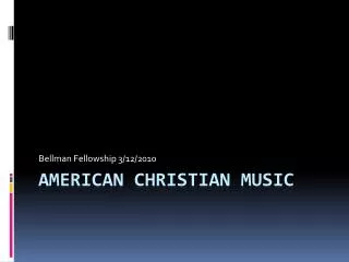 American Christian Music