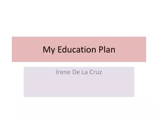 My Education Plan