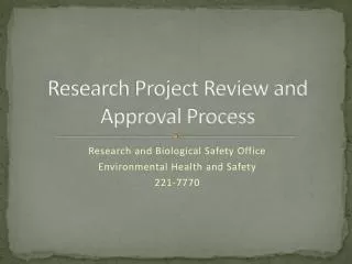 Research Project Review and Approval Process