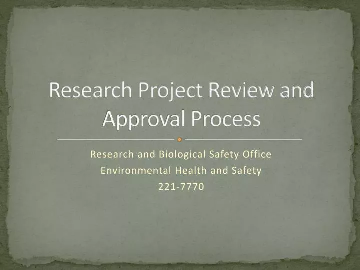 research project review and approval process
