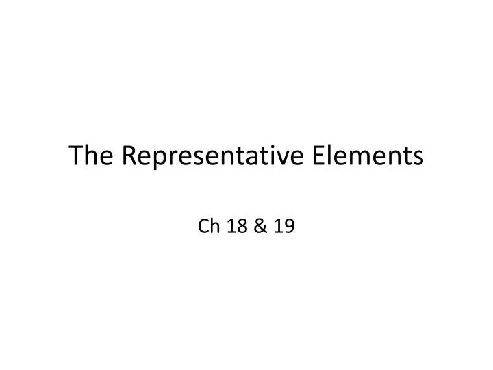 the representative elements