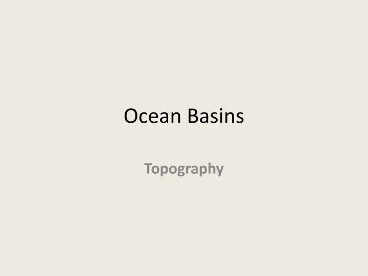 ocean basins