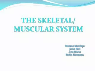 THE SKELETAL/ MUSCULAR SYSTEM