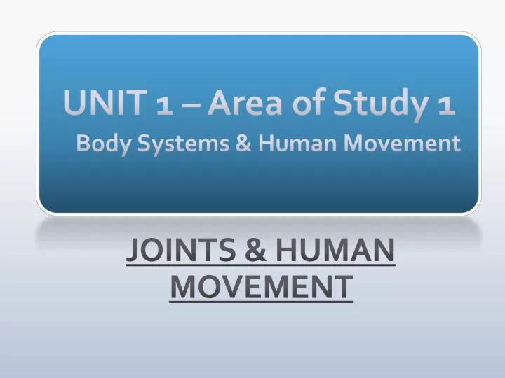 unit 1 area of study 1 body systems human movement
