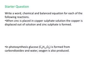 Starter Question