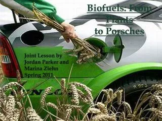 Biofuels : From Plants to Porsches