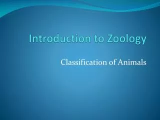 Introduction to Zoology