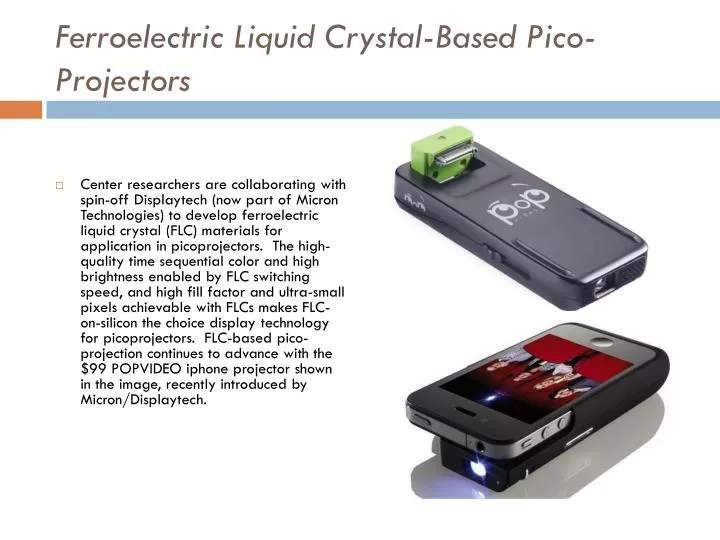 ferroelectric liquid crystal based pico projectors
