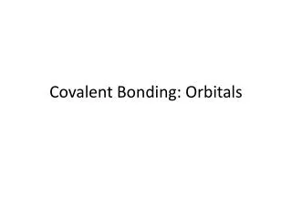 covalent bonding orbitals