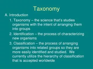 Taxonomy