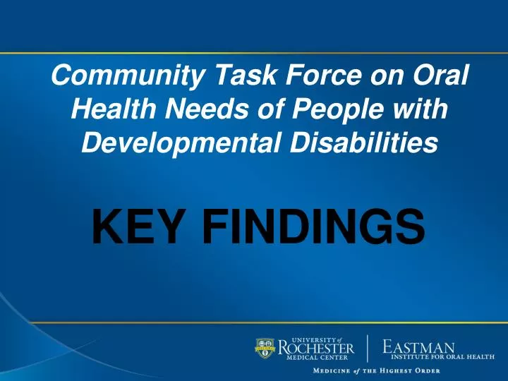 community task force on oral health needs of people with developmental disabilities