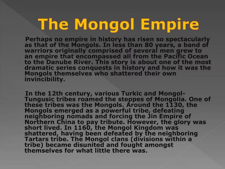 the mongol empire