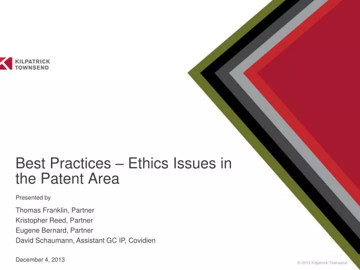 best practices ethics issues in the patent area