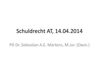 schuldrecht at 14 04 2014