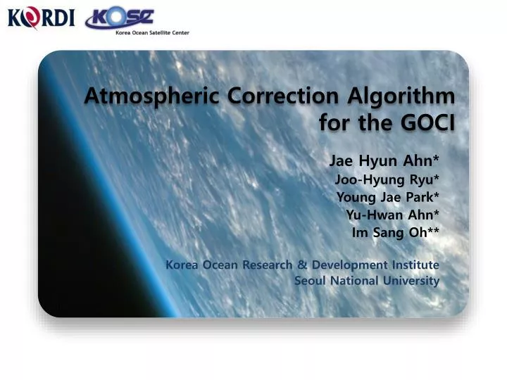 atmospheric correction algorithm for the goci