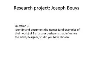 Research project: Joseph Beuys