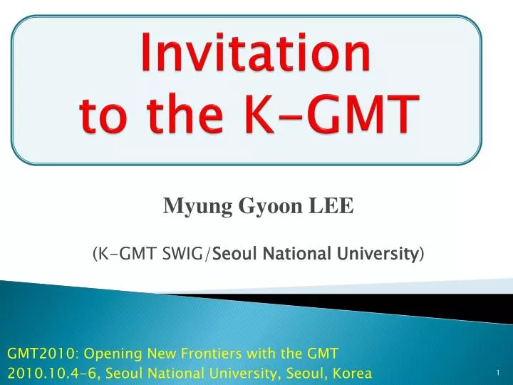 invitation to the k gmt