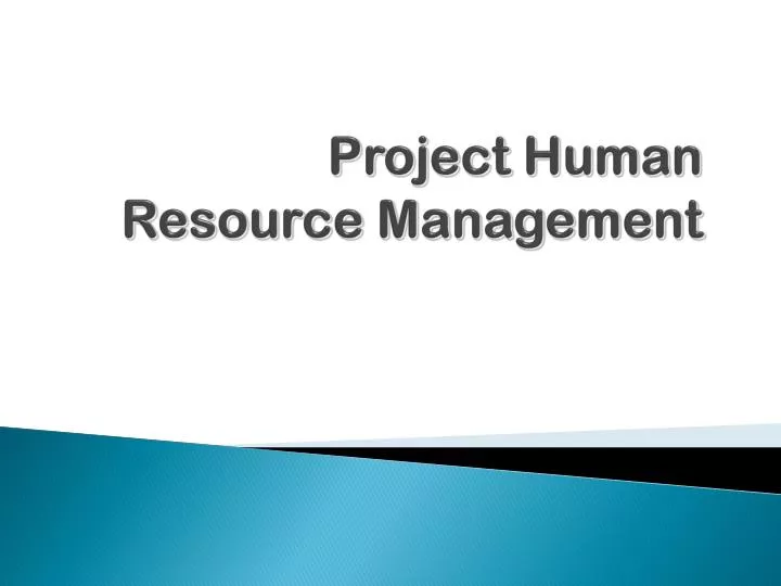 project human resource management