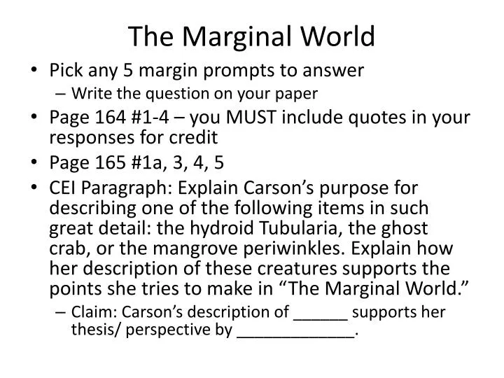 the marginal world