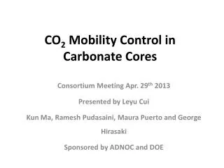 CO 2 Mobility Control in Carbonate Cores