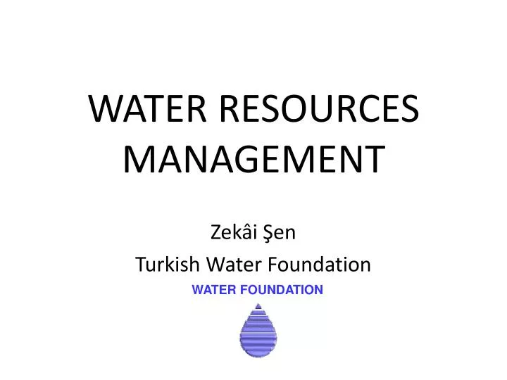 water resources management