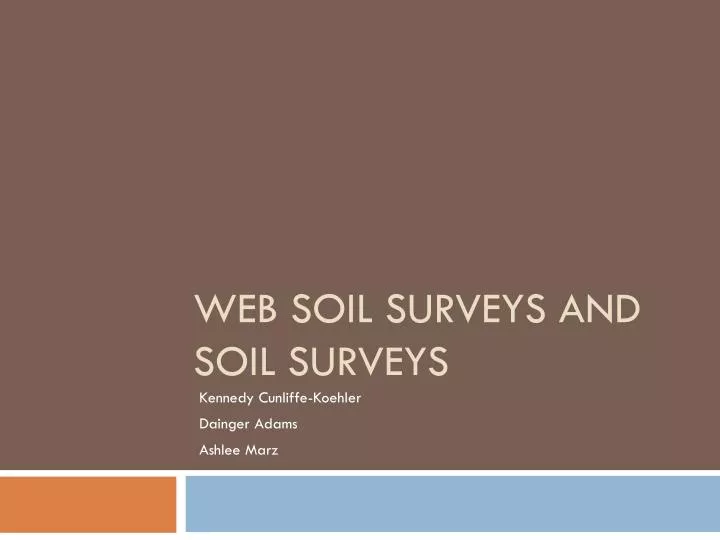 web soil surveys and soil surveys