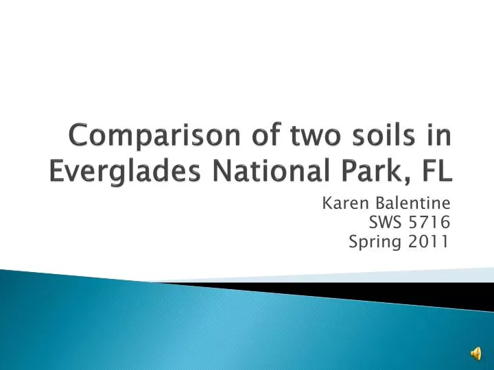 comparison of two soils in everglades national park fl