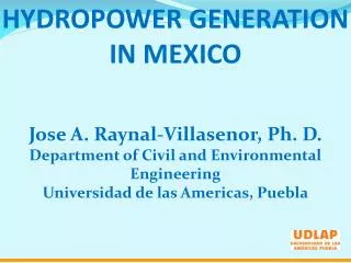 HYDROPOWER GENERATION IN MEXICO