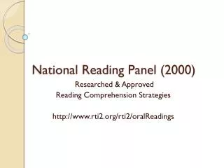 National Reading Panel (2000)