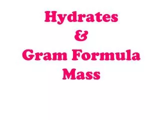 hydrates gram formula mass