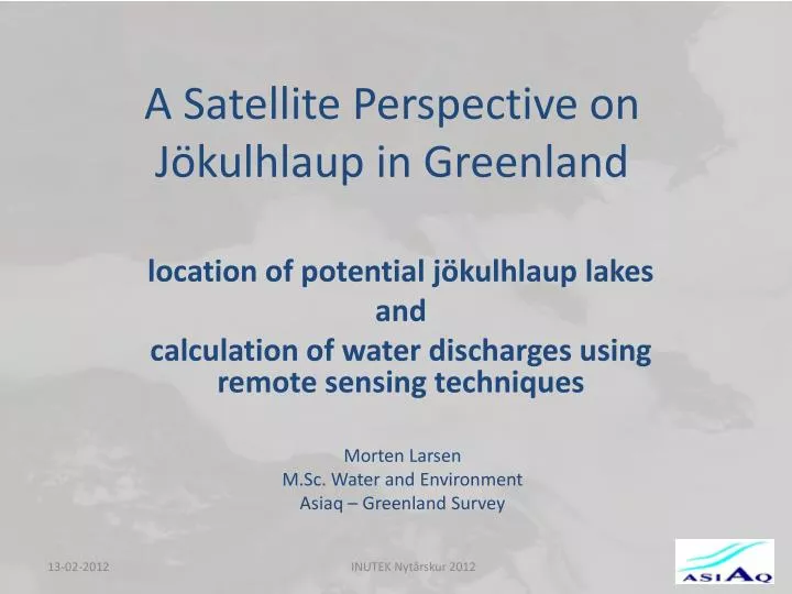 a satellite perspective on j kulhlaup in greenland