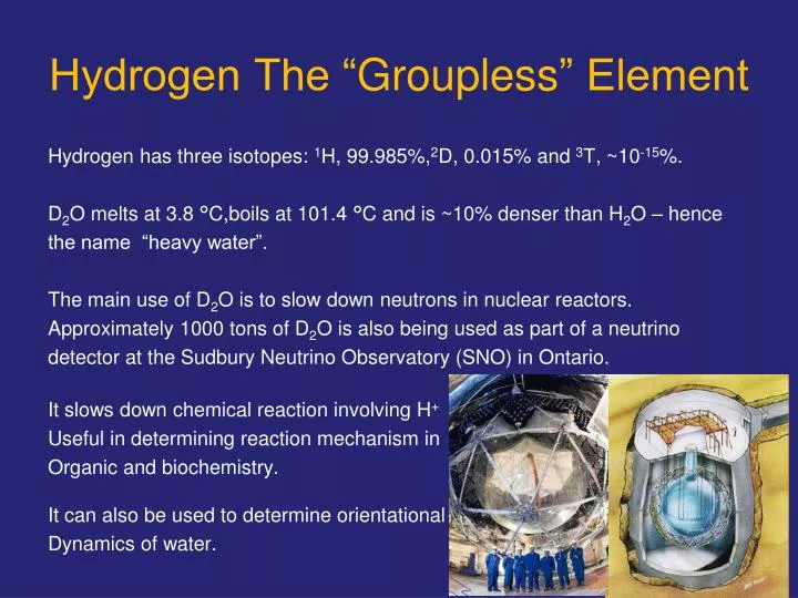 hydrogen the groupless element
