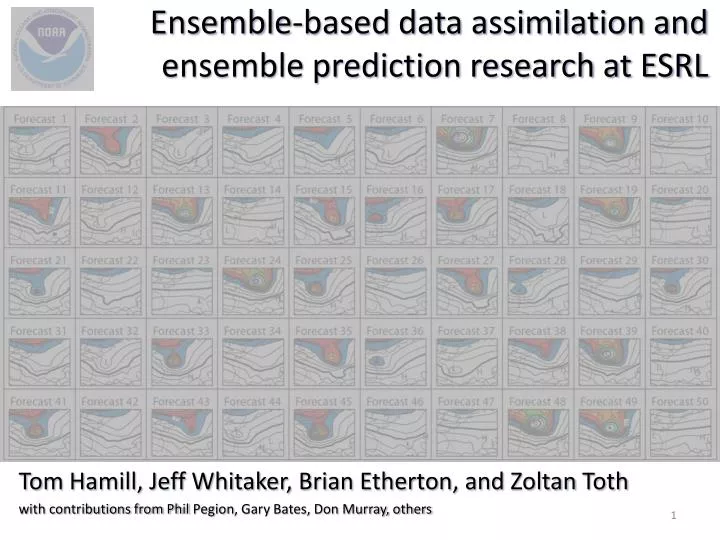 ensemble based data assimilation and ensemble prediction research at esrl