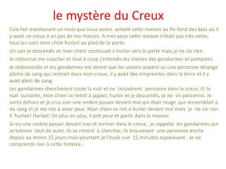 le myst re du creux